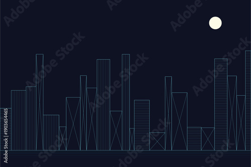 Abstract smart city grid with glowing connections and data streams, symbolizing urban connectivity, technology, and futuristic urban planning. Vector illustration.