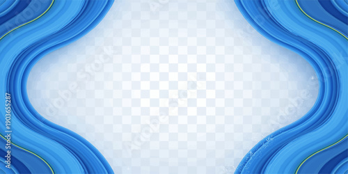 Abstract blue background with flowing waves and light curves in a futuristic digital motion design featuring a soft texture and professional vector art backdrop for business templates