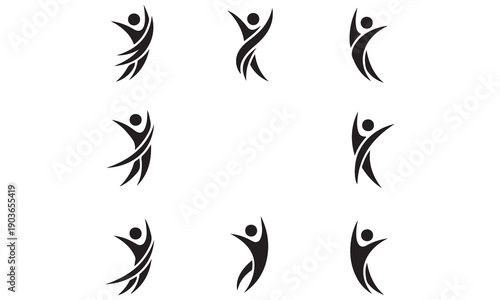 Active People and Sports Silhouettes Set – Vector Fitness, Exercise, and Dynamic Human Figures for Healthy Lifestyle Design