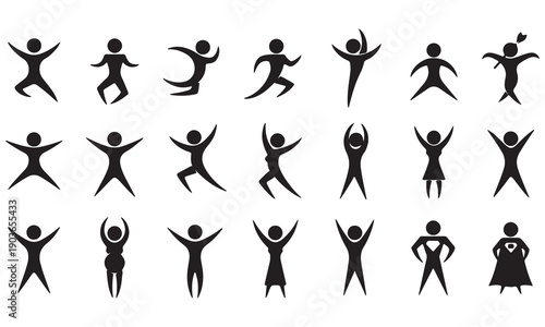 Active People and Sports Silhouettes Set – Vector Fitness, Exercise, and Dynamic Human Figures for Healthy Lifestyle Design