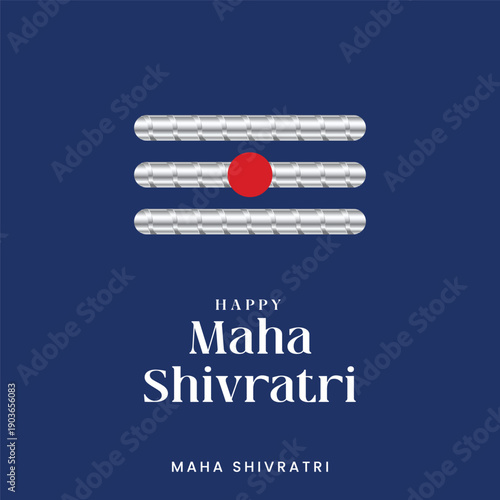 Happy Maha Shivratri Greeting Card with Shiva Tilak Social media post Template