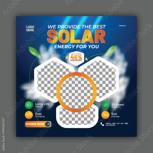 High Impact Solar Energy Social Media Template – Boost Engagement & Go Green
