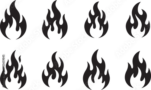 Set Off Fire silhouette vector icon illustration with white background