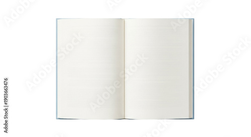 Open book with blank pages isolated on transparent background, ready for text or images, perfect for mockups and design projects PNG