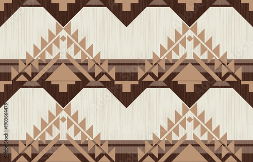 Seamless geometric ethnic pattern in Native American and Southwestern style. Earth tone tribal textile design for background, curtain, carpet, wallpaper, clothing, wrapping, and Batik.