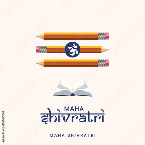 Maha Shivratri Celebration with Spiritual Om Symbol and Educational Elements Social media post Templ