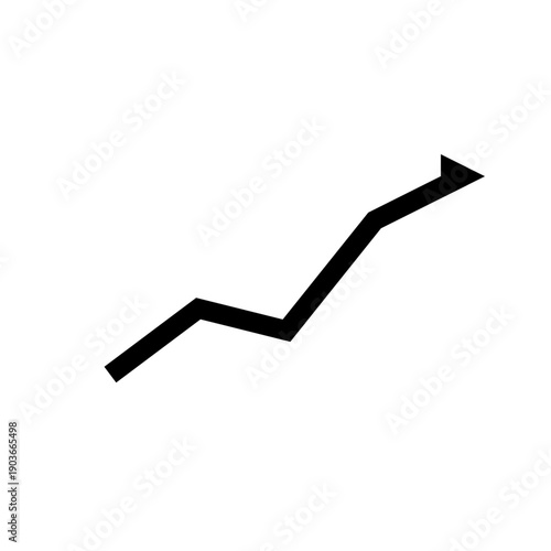Dynamic upward trend line with arrow pointing to success