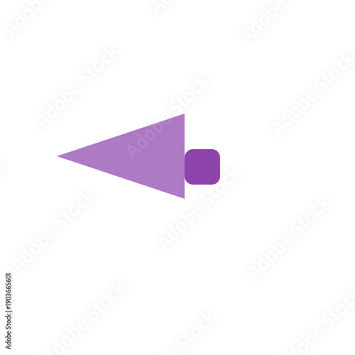 Purple megaphone icon symbolizing loud announcement