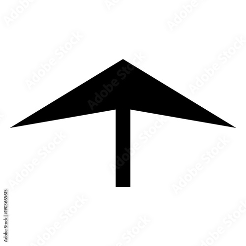 Simple black directional arrow pointing up