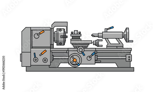 Industrial Lathe Machine for Metalworking and Fabrication