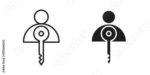 Authentication icon vector on trendy design. Outline vector stock illustration.