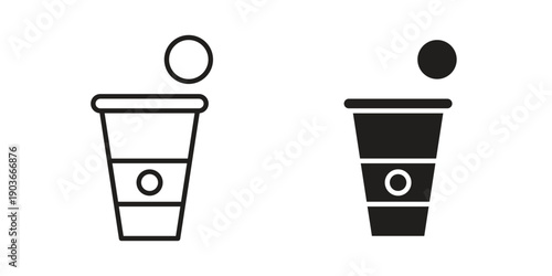 Beer pong icon vector on trendy design. Outline vector stock illustration.