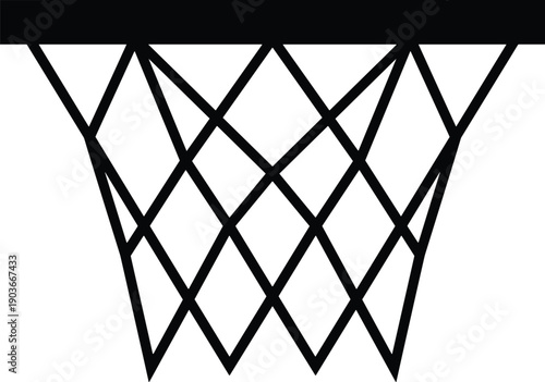 WebBasketball hoop net vector illustration isolated on white background silhouette for sports equipment design competitions professional tournaments streetball games and athletic training concepts.