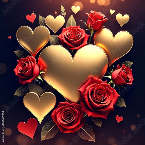 Valentine background with red roses