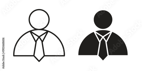 Businessman icon vector on trendy design. Outline vector stock illustration.
