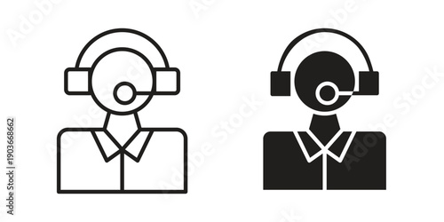 Callcenter icon vector on trendy design. Outline vector stock illustration.
