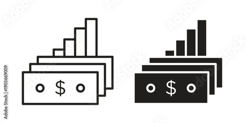 capital gain icon vector on trendy design. Outline vector stock illustration.