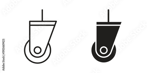 Cart trolley wheel icon vector on trendy design. Outline vector stock illustration.