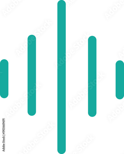 Teal vertical bars of varying heights on white background