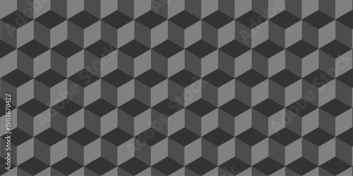 Abstract square gradient black cubic square shape backdrop texture. cube geometric wall and floor vector diamond hexagon triangle wallpaper background.