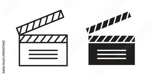 Cinema flapper icon vector on trendy design. Outline vector stock illustration.
