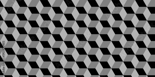 Abstract square gradient black cubic square shape backdrop texture. cube geometric wall and floor vector diamond hexagon triangle wallpaper background.