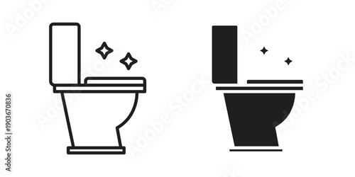 Clean toilet icon vector on trendy design. Outline vector stock illustration.