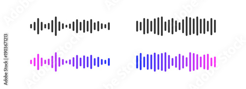 Sound wave icon. Audio waveform. Voice message. Music equalizer. Editable stroke.
