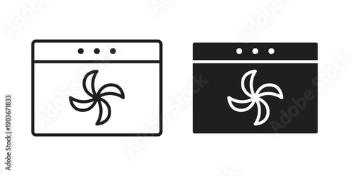 Convection turbofan stove icon vector on trendy design. Outline vector stock illustration.
