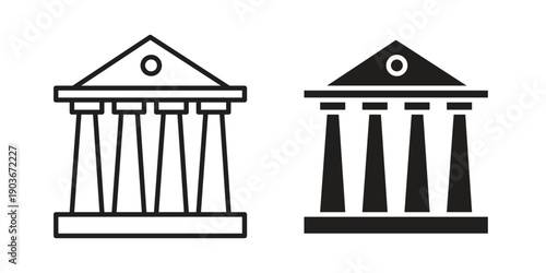 Courthouse icon vector on trendy design. Outline vector stock illustration.