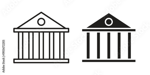 Courthouse icon vector on trendy design. Outline vector stock illustration.