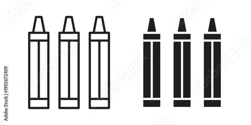 Crayon icon vector on trendy design. Outline vector stock illustration.