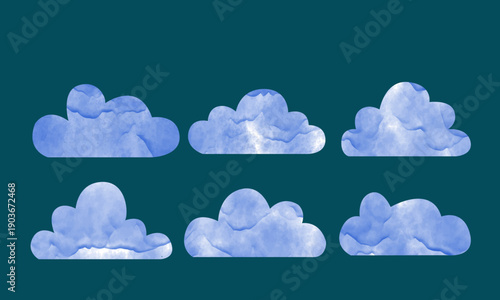 watercolor cloud on blue background