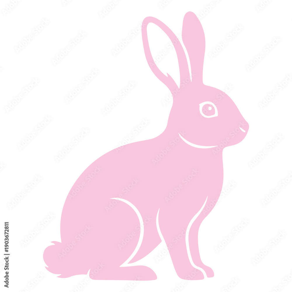Obraz premium Cute Bunny Rabbit Vector Illustration Isolated. Jumping Bunny Rabbit Vector Dynamic Animal Illustration. Bunny Logo Cute Rabbit Mascot Design , Animal Symbol Adorable Bunny Cartoon Vector 