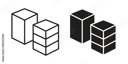 Data center icon vector on trendy design. Outline vector stock illustration.