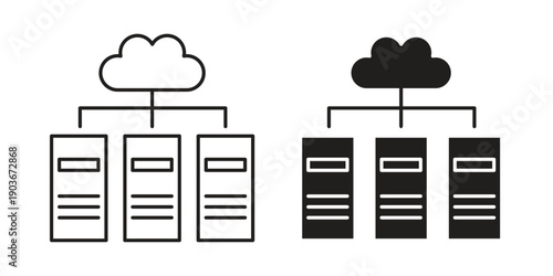 Data center icon vector on trendy design. Outline vector stock illustration.