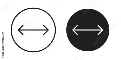Diameter icon vector on trendy design. Outline vector stock illustration.