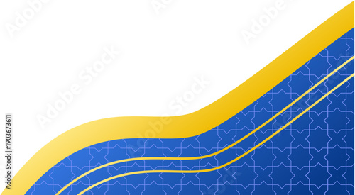 Modern Golden and Blue Islamic Corner Decoration