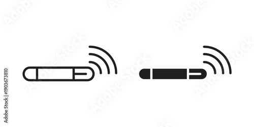 Dog microchip icon vector on trendy design. Outline vector stock illustration.