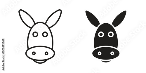 Donkey icon vector on trendy design. Outline vector stock illustration.