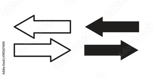 Double arrow icon vector on trendy design. Outline vector stock illustration.