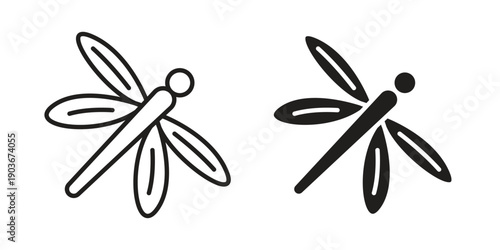 Dragon fly icon vector on trendy design. Outline vector stock illustration.
