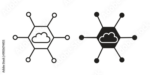 edge computing icon vector on trendy design. Outline vector stock illustration.