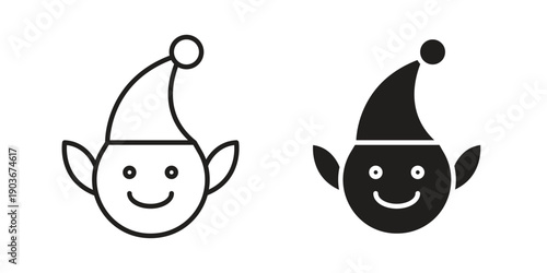 Elf icon vector on trendy design. Outline vector stock illustration.