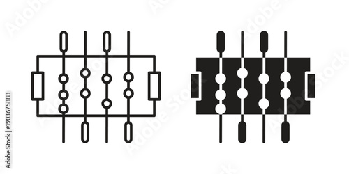 Foosball icon vector on trendy design. Outline vector stock illustration.