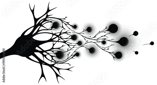 Neural network branching out represents the growth of artificial intelligence systems.