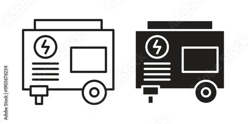 Generator icon vector on trendy design. Outline vector stock illustration.