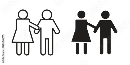 Girlfriend icon vector on trendy design. Outline vector stock illustration.