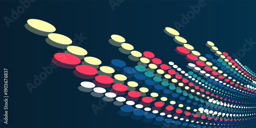 Visualization of large amounts of data in the form of 3d circles. File structuring. Data algorithms, machine learning. The visual concept of the array. Big data complex.