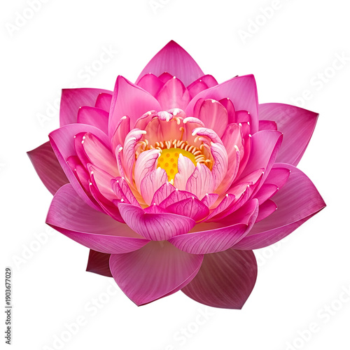 Vibrant pink lotus flower in full bloom with delicate petals
